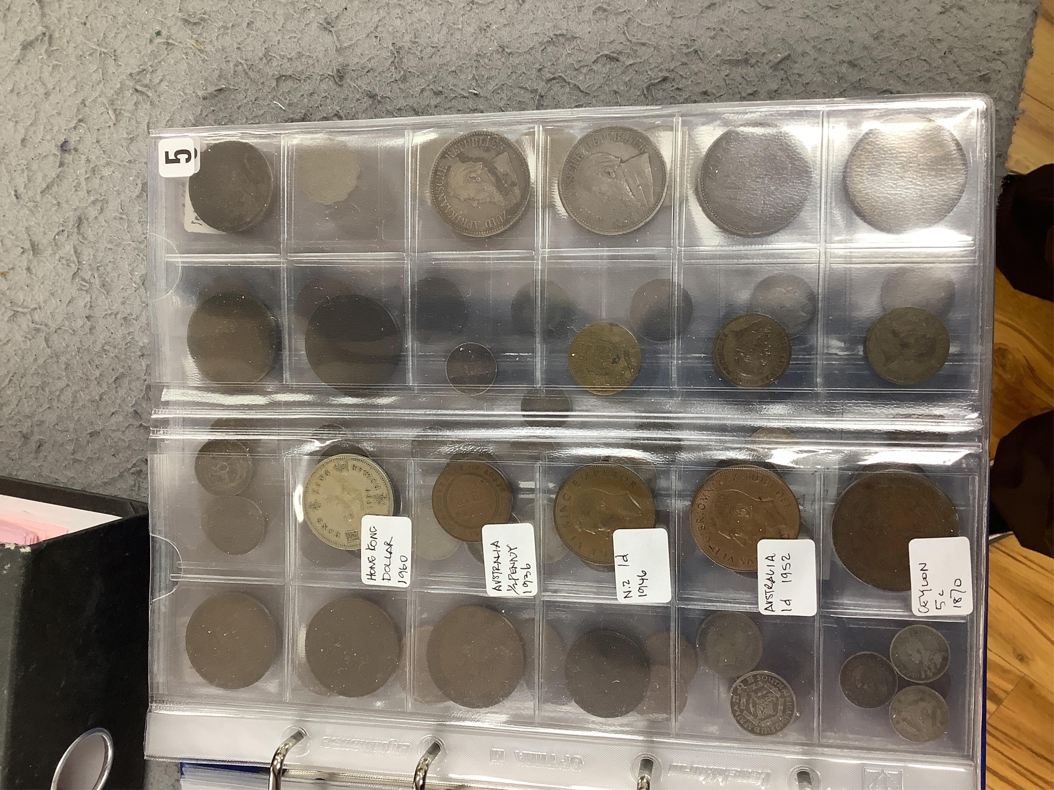 British, Commonwealth and World coins, 19th and 20th century, in an album